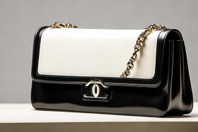 chanel cf中号黑白色、香奈儿chanel cf中号奶白色牛皮单肩斜挎包
