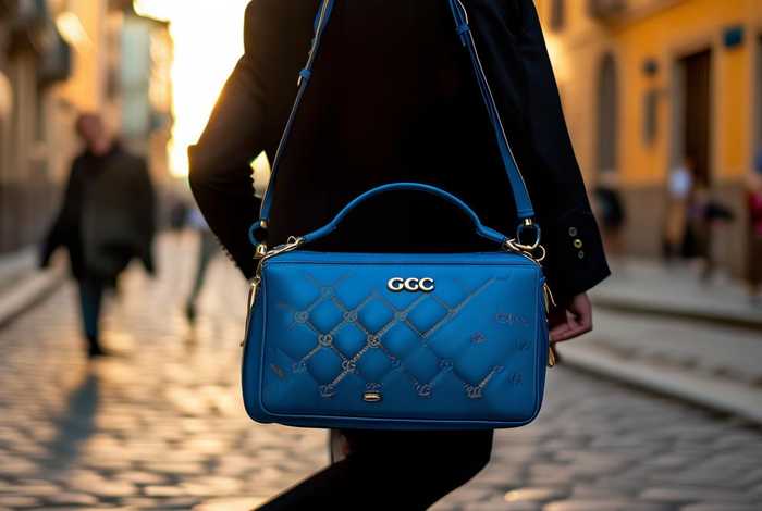 古驰gucci男包蓝带子 gucci男包 蓝色斜挎包