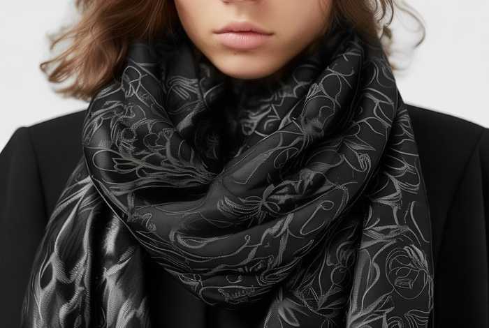 古奇官网gucci围巾；古奇官网gucci围巾黑色暗花