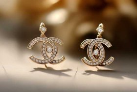 chanel官网耳钉小双c；chanel 双c耳钉
