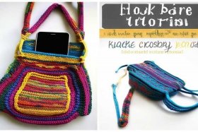 钩新款手机斜挎包教程 斜挎手机包的钩法 织法教程