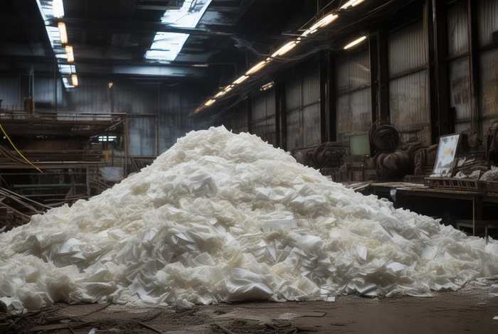 315曝光的卫生巾；315曝光的卫生巾厂有成堆废弃原料