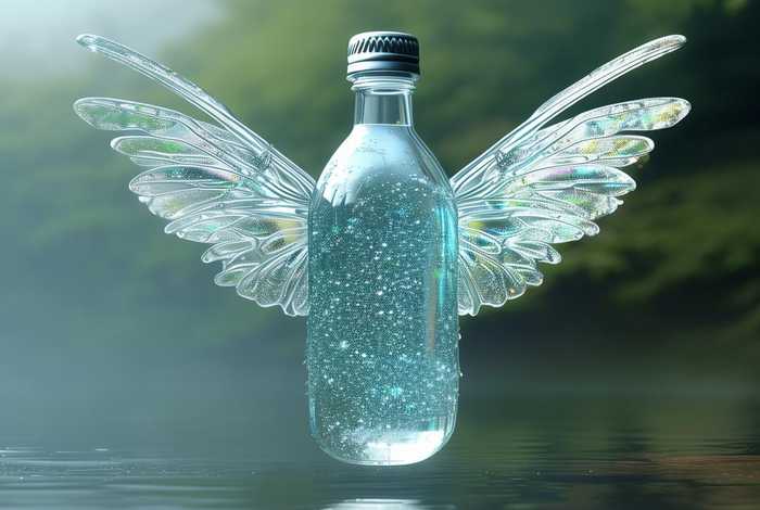 带翅膀的矿泉水，带翅膀和的矿泉水