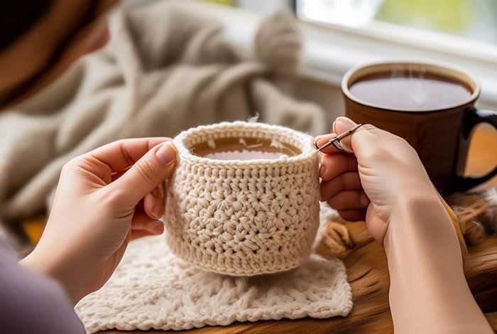 钩针钩茶杯套包包教程；用钩针钩茶杯套子教程