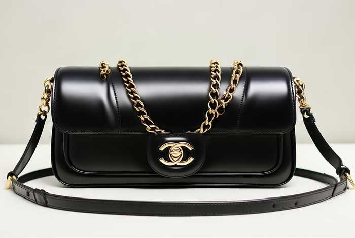 chanel 19bag黑银、99新chanel(香奈儿)chanel 19 bag中号口盖黑金斜挎包