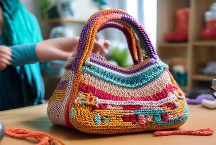 钩针编织时尚大气包包，钩针编织时尚包包视频教程