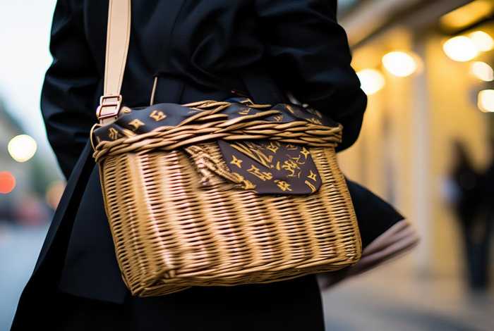 lv现在最火的包包其中菜蓝子背法带子怎么系（lv菜篮子里面的小包怎么装）