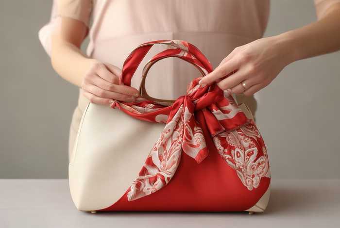 包包丝巾缠绕方法，包包丝巾缠绕方法蝴蝶结