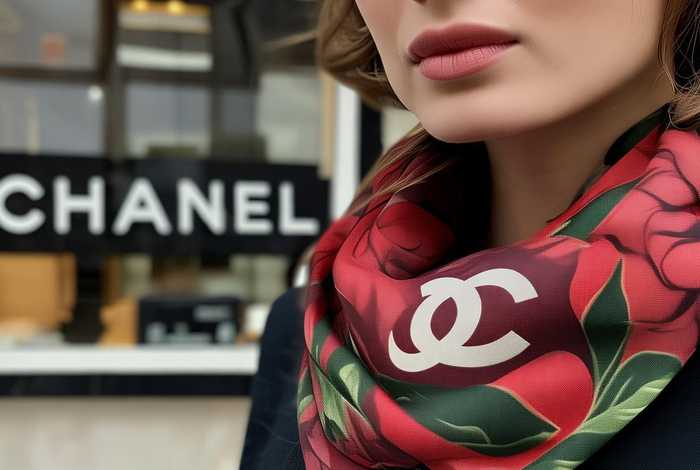 chanel专柜山茶花围脖（chanel山茶花系列围巾）