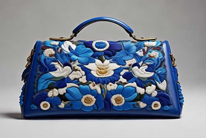 gucci花刺绣包包蓝色限量版 - gucci蓝色花卉包