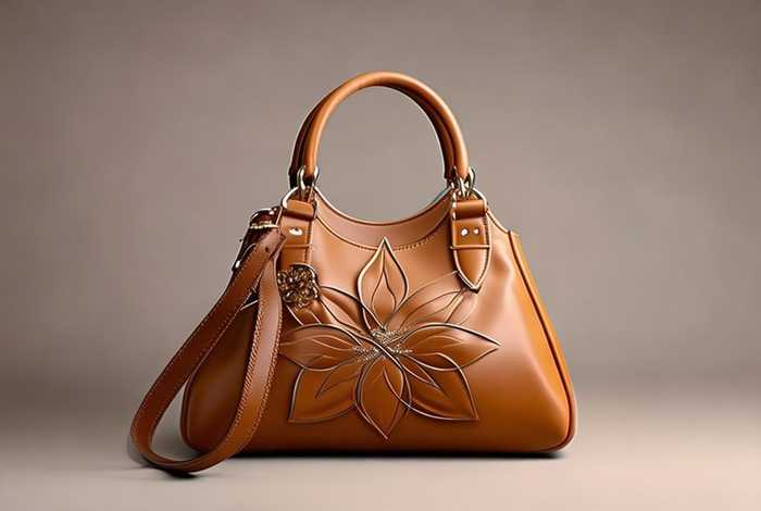 包包logo是五瓣花品牌；五个花瓣的女包logo