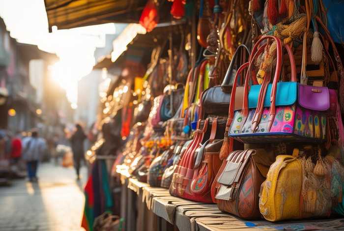 包包地摊图片 包包摆摊图片