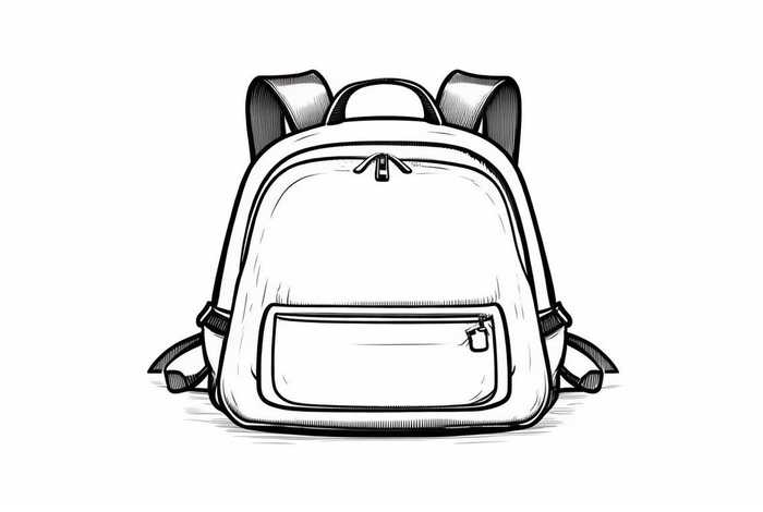 背包一笔画 - 画背包简笔画