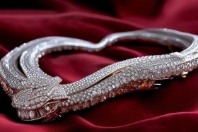宝格丽蛇骨满钻项链、宝格丽蛇头满钻项链