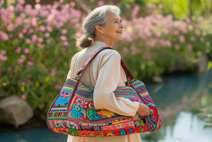 50-60岁女士斜挎包40公分 - 40岁至50岁女士斜挎包民族风