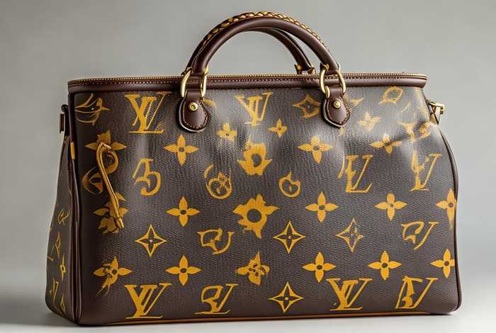 lv路易威登包包二手；二手9成新路易威登(lv)经典老花色涂层帆布手袋