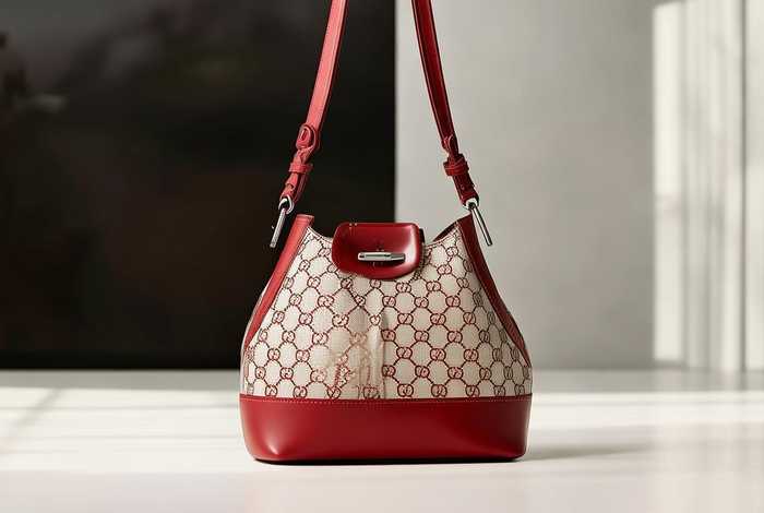 古驰经典款女包水桶帆布包、古驰 帆布女水桶包