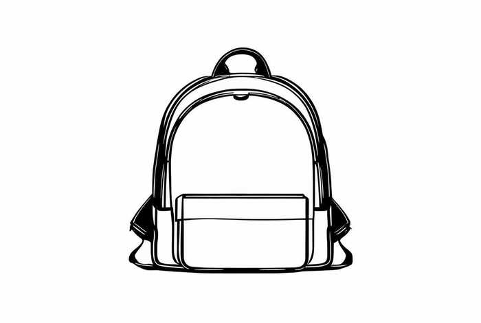 背包一笔画 - 画背包简笔画