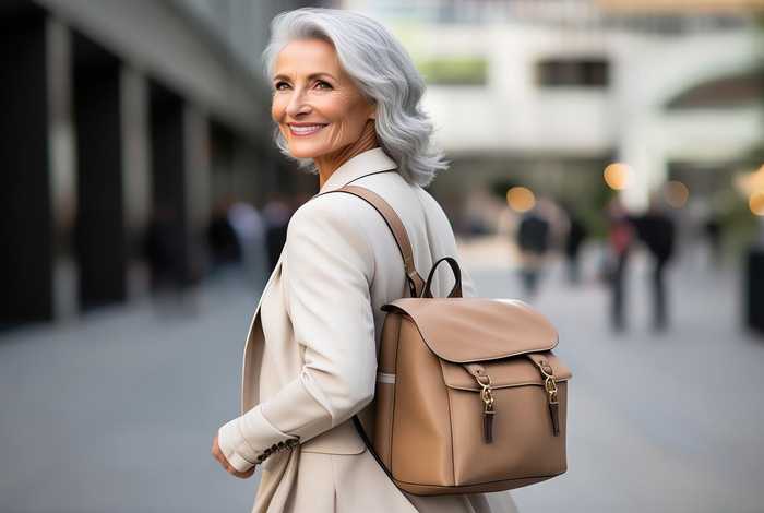 50岁女人背双肩包好看吗（50岁女人背双肩包好看吗图片）