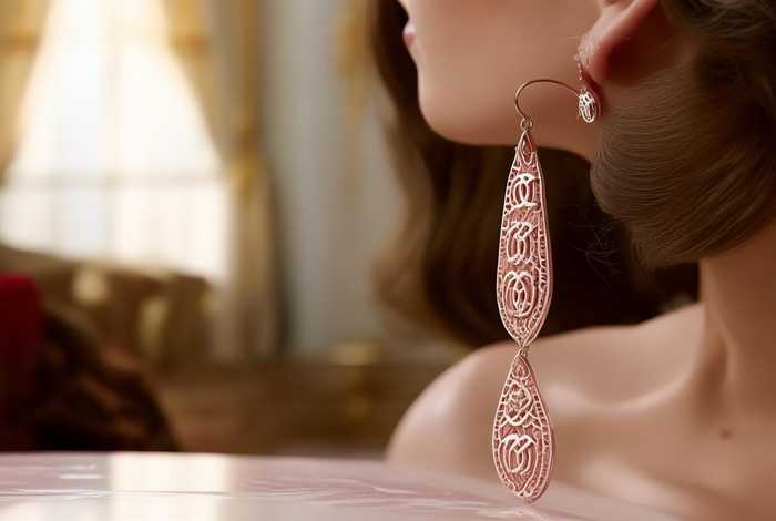 Chanel香奈儿19埃及系列粉色双c吊坠长耳环，chanel香奈儿19埃及系列粉色双c吊坠长耳环