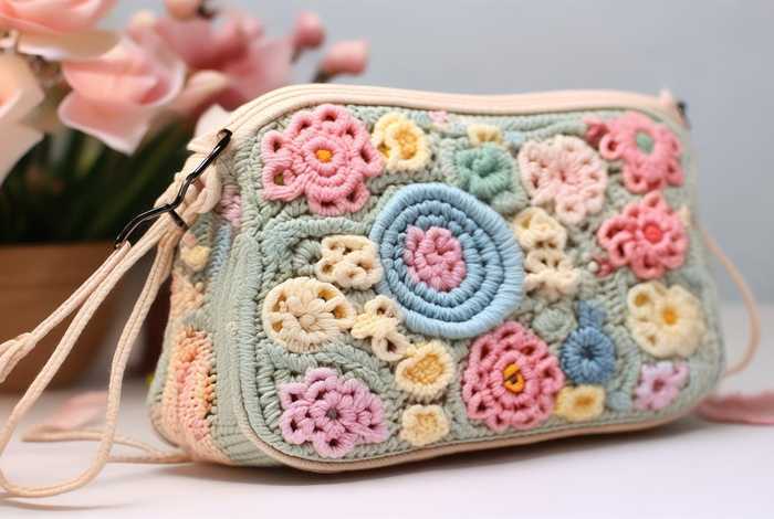 钩针钩织漂亮女式斜挎小包（钩针斜挎包女包小包包可爱）