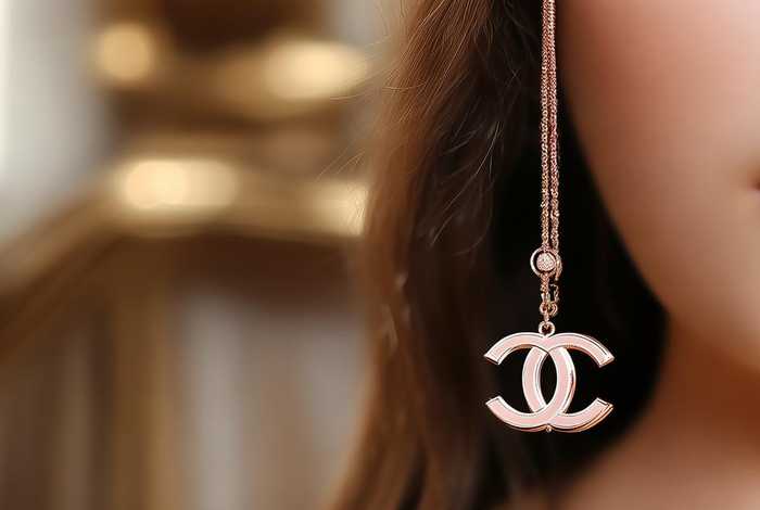 Chanel香奈儿19埃及系列粉色双c吊坠长耳环，chanel香奈儿19埃及系列粉色双c吊坠长耳环