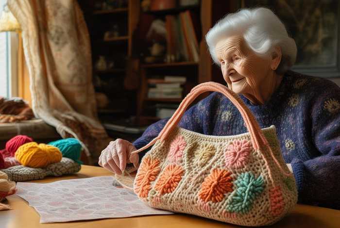 钩中老年女包教程，老年手提包的钩法与视频教程