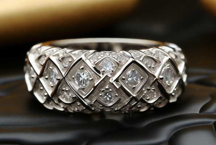 chanel菱格戒指au750、chanel菱格戒指au750米金5373