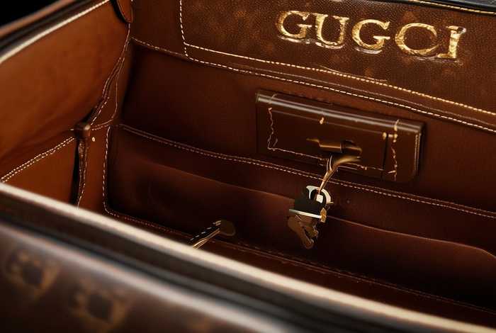 古驰gucci男包内扣，gucci包内部