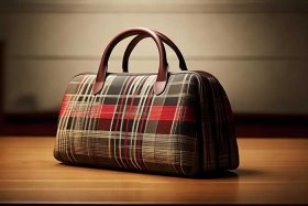 burberry巴宝莉 Burberry巴宝莉麻布格子水桶包