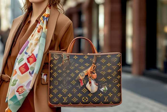 lv经典款女包丝巾系法教程、lv经典款女包丝巾系法教程图片