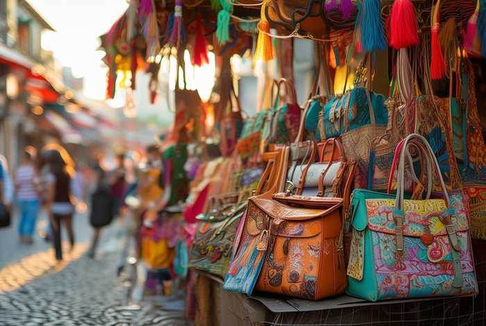 包包地摊图片 包包摆摊图片