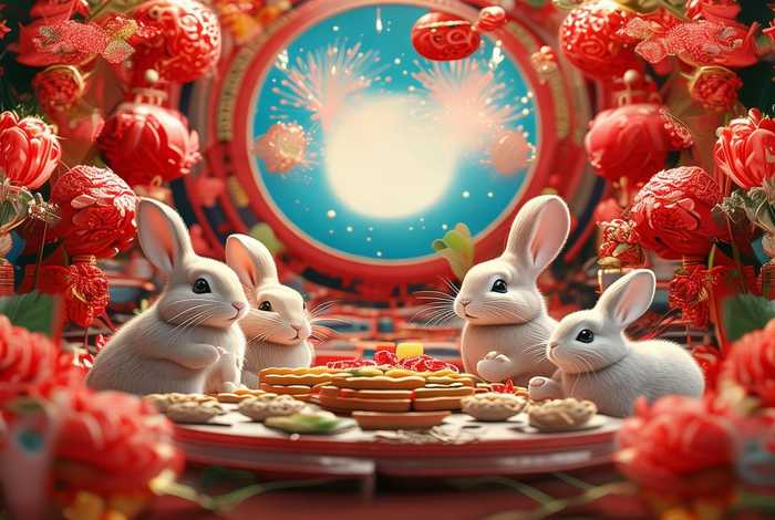 2023年兔年图片背景喜庆；2023年兔年图片背景喜庆图