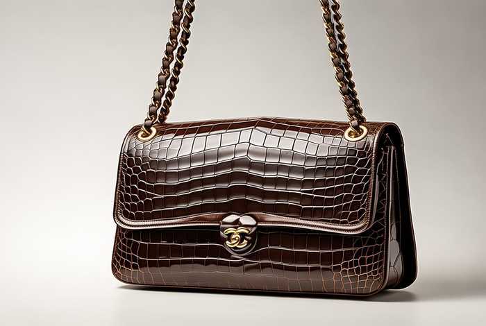 chanel cf鳄鱼皮手袋；chanel鳄鱼皮包