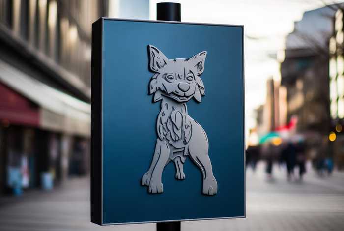 logo是一只狗的牌子，logo是一只狗的牌子蓝灰