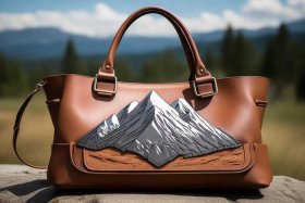 两个山的标志的包，两个山标志的包包