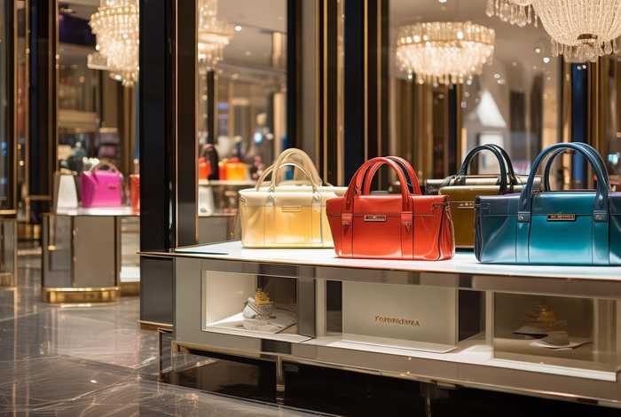 商场里的名牌包包店，大商场名牌包包