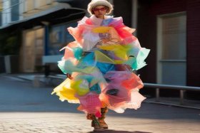 垃圾袋时尚；垃圾袋时尚衣服照片