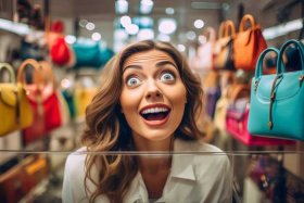 女人买包包的视频 女人买包包的视频素材