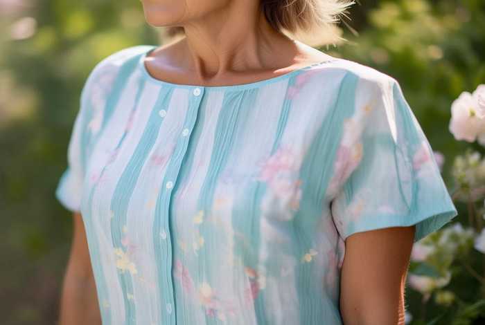 女士中老年夏季服装纯棉衬衫 - 女士中老年夏季服装纯棉衬衫图片