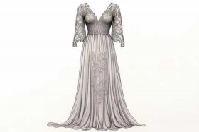 蕾丝连衣裙款式图 - 蕾丝连衣裙款式图手绘