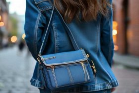 女士单肩斜背包牛仔；女士单肩斜背包牛仔外套图片