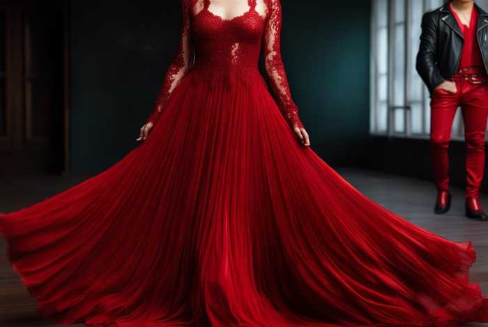 红色蕾丝连衣裙搭配外套、红色蕾丝连衣裙搭配外套男