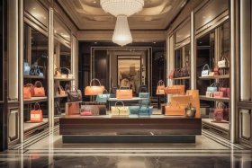 商场里的名牌包包店，大商场名牌包包