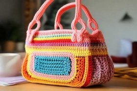 女士斜挎包钩织教程；女士斜挎包钩织教程双线