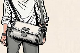 男士小挎包正确挎法图解，男士小挎包正确挎法图解图片