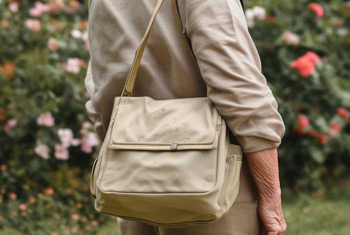 老年人帆布斜挎包；老年人帆布斜挎包女款