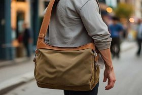 男士帆布单肩包搭配图、男士帆布单肩包搭配图片