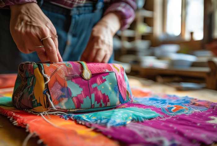 女士休闲布包裁剪、女士休闲布包裁剪方法