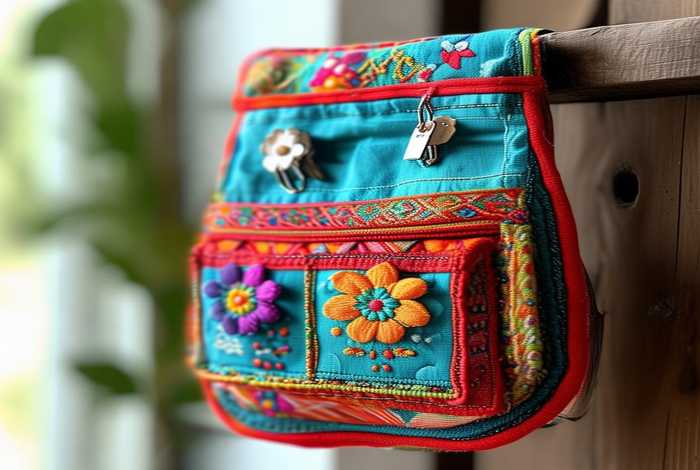 手工布包100种做法放钥匙 手工布做的钥匙包